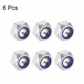 Uxcell M10 X 1 5mm Nylon Insert Hex Lock Nuts 316 Stainless Steel Plain Finish Pack Of 6