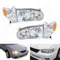 Wflnhb Front Headlights Assembly Replacement For 2001 2002 Toyota Corolla Headlamps W Corner Signal Lamp Driver And Passenger