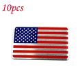 10 Pcs American Flag Aluminum Car Emblem Badge Sticker