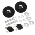 Qiilu Car Hood Lock Quick Release Latch Universales Pins Clip Kit Replacement Black Latch