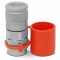 3 8 Flat Face Hydraulic Quick Connect Coupler Set W Dust Caps Npt Thread 