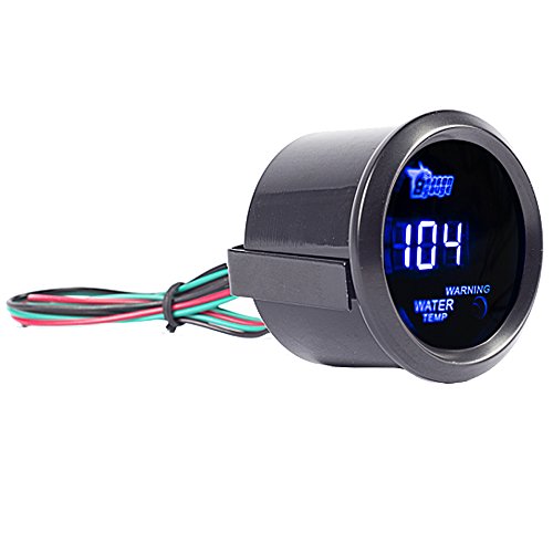 Digital Water Temperature Gauge 2 In 52mm Fahrenheit Meter With Blue Led Display 12v Universal For Auto Automotive Truck Boat