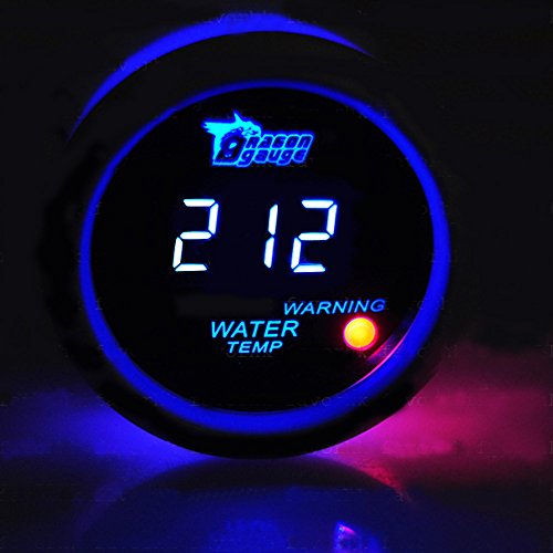 Digital Water Temperature Gauge 2 In 52mm Fahrenheit Meter With Blue Led Display 12v Universal For Auto Automotive Truck Boat