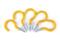 Yueton 50pcs Vinyl Coated Screw-in Ceiling Hooks Cup Yellow 