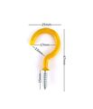 Yueton 50pcs Vinyl Coated Screw-in Ceiling Hooks Cup Yellow