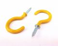 Yueton 50pcs Vinyl Coated Screw-in Ceiling Hooks Cup Yellow