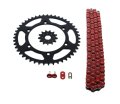 Kawasaki Kx250 Red Chain And Sprocket Kit 13 47 114l For 1999 2000 2001 2002 2003 2004 Models Steel Front Rear Sprockets With 
