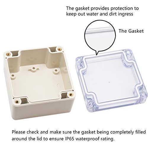 Waterproof Ip65 Junction Box Abs Plastic Electrical Project Enclosure With Clear Cover Grey 3 In X 2