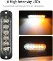 Eeekit 10 Pack Led Emergency Strobe Lights Amber White 6 Warning Flashing Caution Construction Hazard Light Bar For Car Truck