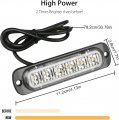 Eeekit 10 Pack Led Emergency Strobe Lights Amber White 6 Warning Flashing Caution Construction Hazard Light Bar For Car Truck