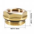 Uxcell Oil Liquid Level Gauge Sight Glass M27x1 5mm Male Threaded Brass Air Compressor Fittings With O-ring Yellow