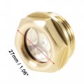 Uxcell Oil Liquid Level Gauge Sight Glass M27x1 5mm Male Threaded Brass Air Compressor Fittings With O-ring Yellow