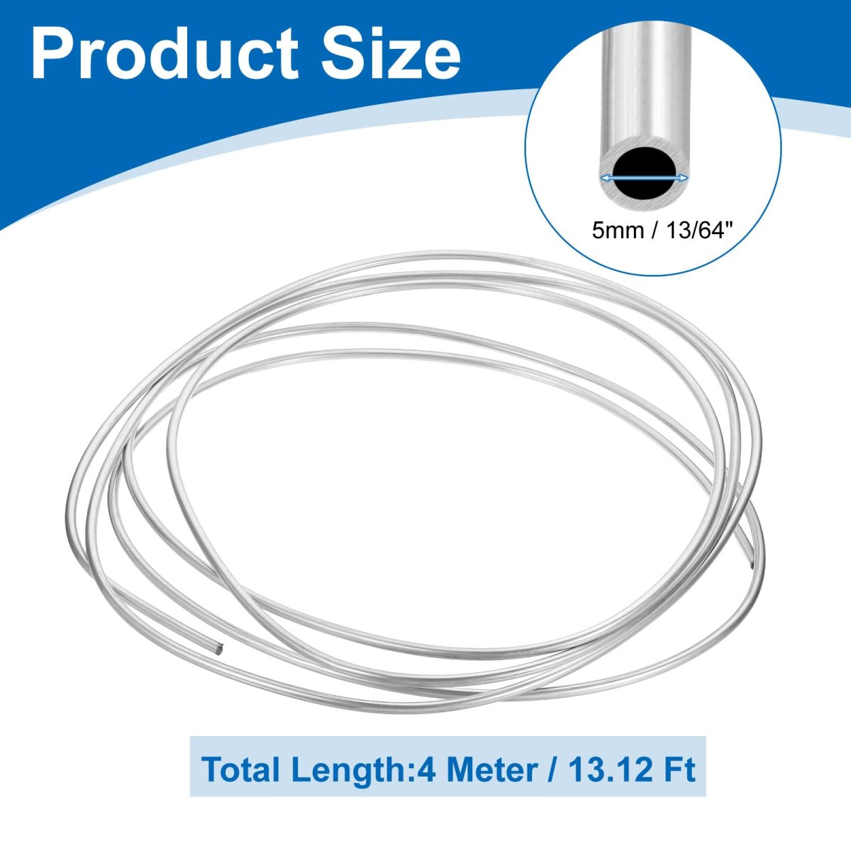 Stainless Steel Tubing Coil 13 64 Od X Ft Industrial 304 Tube Welded Silver Tone Wall Thickness 1mm