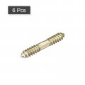 Uxcell 10x31mm Hanger Bolts 6pcs Double Ended Self-tapping Thread Wood To Dowel Screws For Connecting
