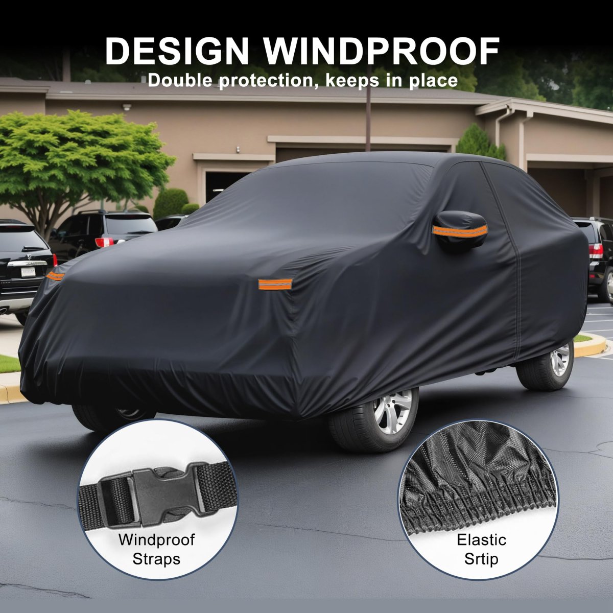 Car Cover For Bmw X5 2007 2025 Waterproof All Weather Outdoor Full With Door Zipper Windproof Sun Rain Snow Protection Black