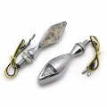 Hongk- 8mm Stalk Motorcycle Led Turn Signals Indicators Blinkers Lights Chromed Clear B01c0suea0