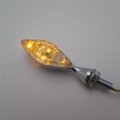 8mm Stalk Motorcycle Led Turn Signals Indicators Blinkers Lights Chromed Clear B01c0suea0