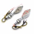 Hongk- 8mm Stalk Motorcycle Led Turn Signals Indicators Blinkers Lights Chromed Clear B01c0suea0