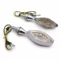 Hongk- 8mm Stalk Motorcycle Led Turn Signals Indicators Blinkers Lights Chromed Clear B01c0suea0