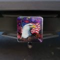 Eagle Patriotic 4th Of July Celebration American Flag Fireworks Tow Trailer Hitch Cover Plug Insert
