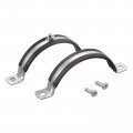 100mm Rigid Pipe Strap Clamps Carbon Steel Bracket Tube Clip M8 Nut Size For Water 8 Pcs 