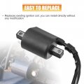 X Autohaux Ignition Coil For Yamaha Vstar 650 Xvs650 Custom Xvs650a Classic Xvs650at Silverado Atv With Spark Plug Cap Black