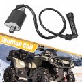 X Autohaux Ignition Coil For Yamaha Vstar 650 Xvs650 Custom Xvs650a Classic Xvs650at Silverado Atv With Spark Plug Cap Black