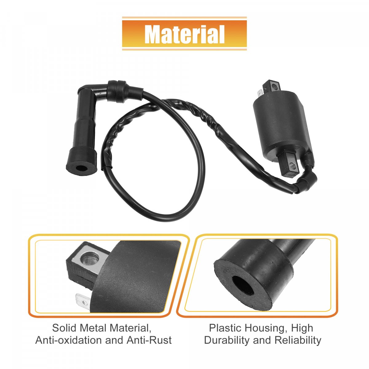 Ignition Coil For Yamaha Vstar 650 Xvs650 Custom Xvs650a Classic Xvs650at Silverado Atv With Spark Plug Cap Black