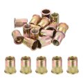 15pcs Rivet Nuts Flat Head M12-1 75 Carbon Steel Threaded Insert Knurled Body Zinc Plated Finish 