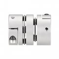 8mm To Bore Double Diaphragm Motor Wheel Flexible Coupling Joint Aluminium Alloy And Stainless Steel Silver 1pcs