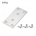 Uxcell Flat Straight Brace Repair Plate 100 X 50 2mm Stainless Steel Fixing Mending Bracket Connector Silver For Furniture