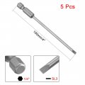 Uxcell 5 Pcs 3mm Slotted Tip Magnetic Flat Head Screwdriver Bits 1 4 Inch Hex Shank 4-inch Length S2 Power Tool