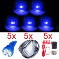 Qty 5 5pcs Smoke Cab Marker Light Lens Blue T10 6-3020-smd Led Wiring Pack Replacement Fit For Gmc Pickup Trucks