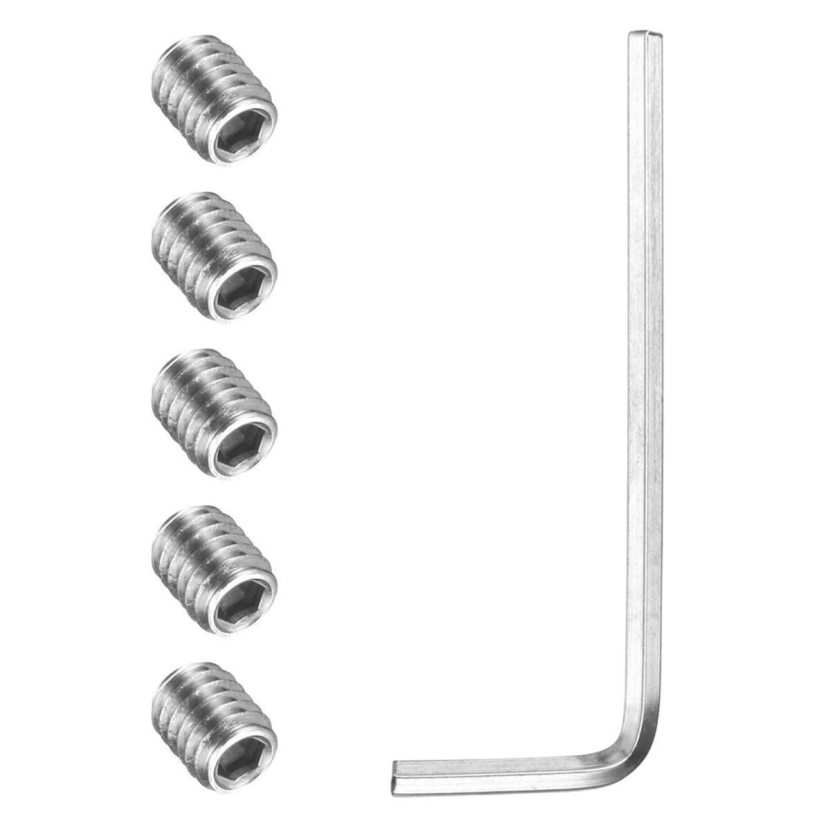 6 Pcs M4 Stainless Steel Hex Socket Grub Screws With Wrench Flat Point Set Screw Replacement Repair Kit For Faucet Handles And