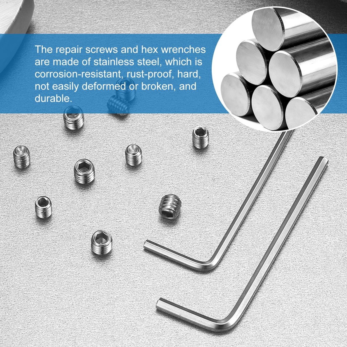 6 Pcs M4 Stainless Steel Hex Socket Grub Screws With Wrench Flat Point Set Screw Replacement Repair Kit For Faucet Handles And