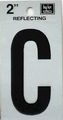 Reflective Black Vinyl Letter C Self Adhesive 2 In Rv-25 C House Number Signage 1 Pc 