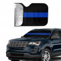 Foruidea Thin Blue Line Car Windshield Sun Shade Autoshade For Truck Suv-blocks Rays Sun Visor Protector-keeps Your Vehicle