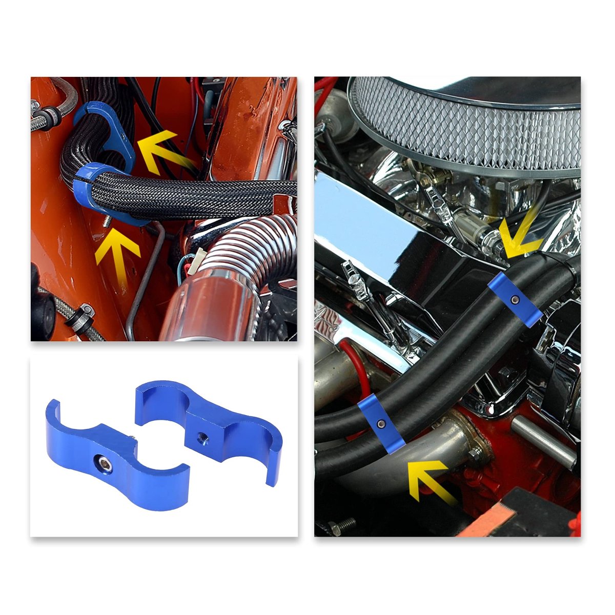 5 Pcs An6 Hose Separator Clamp Fuel Line Connector For Oil Blue