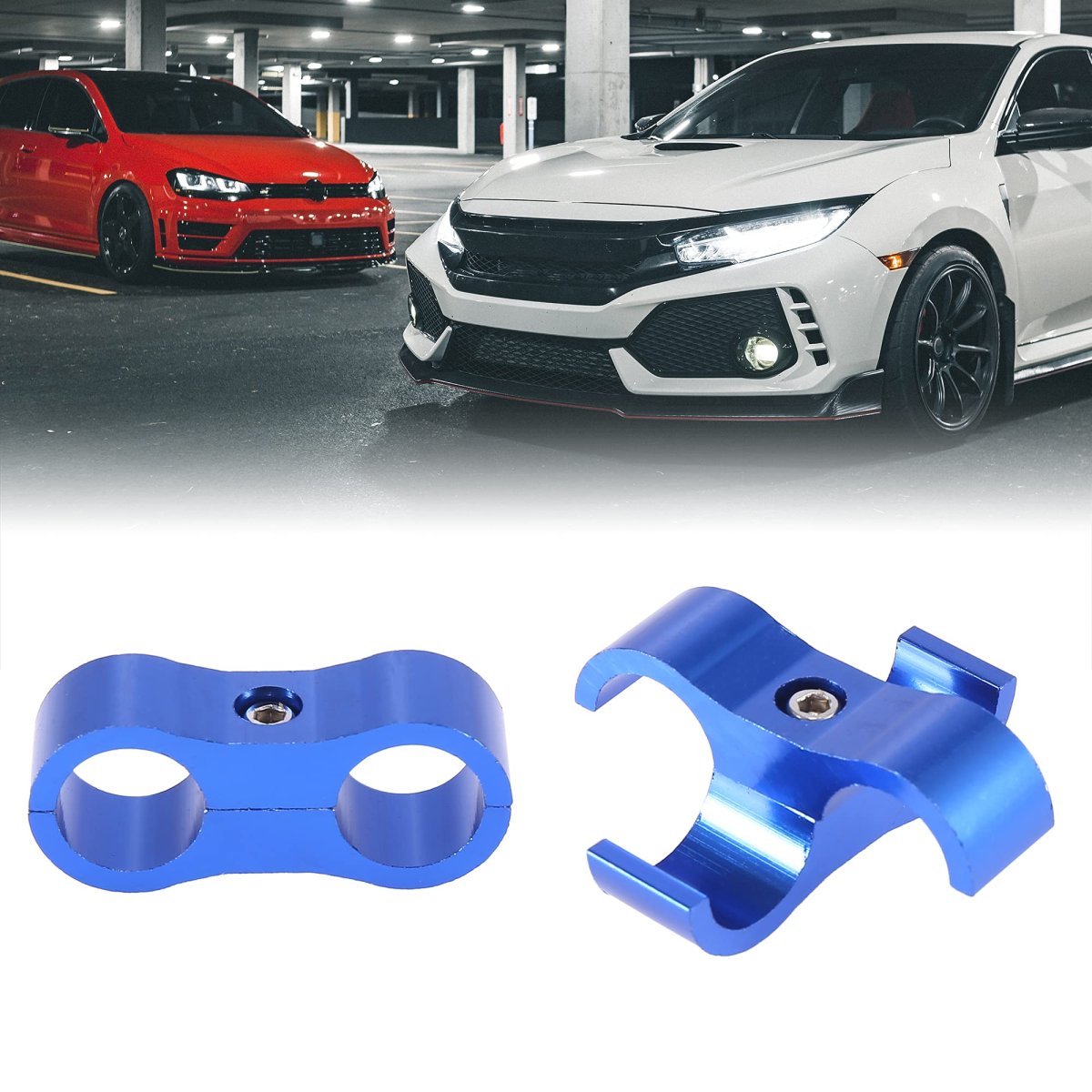 5 Pcs An6 Hose Separator Clamp Fuel Line Connector For Oil Blue