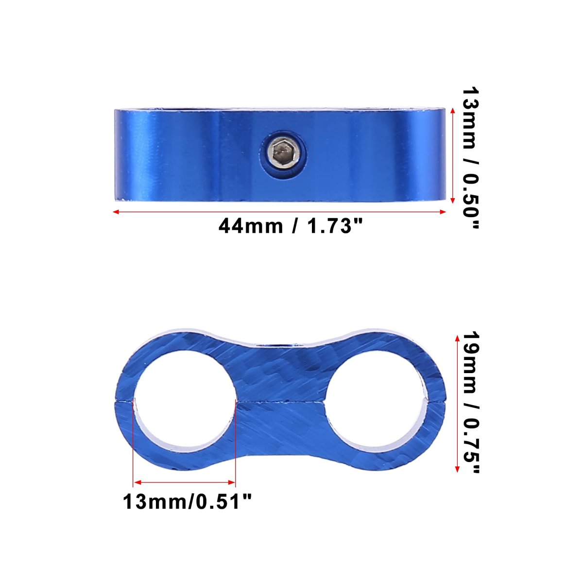 5 Pcs An6 Hose Separator Clamp Fuel Line Connector For Oil Blue