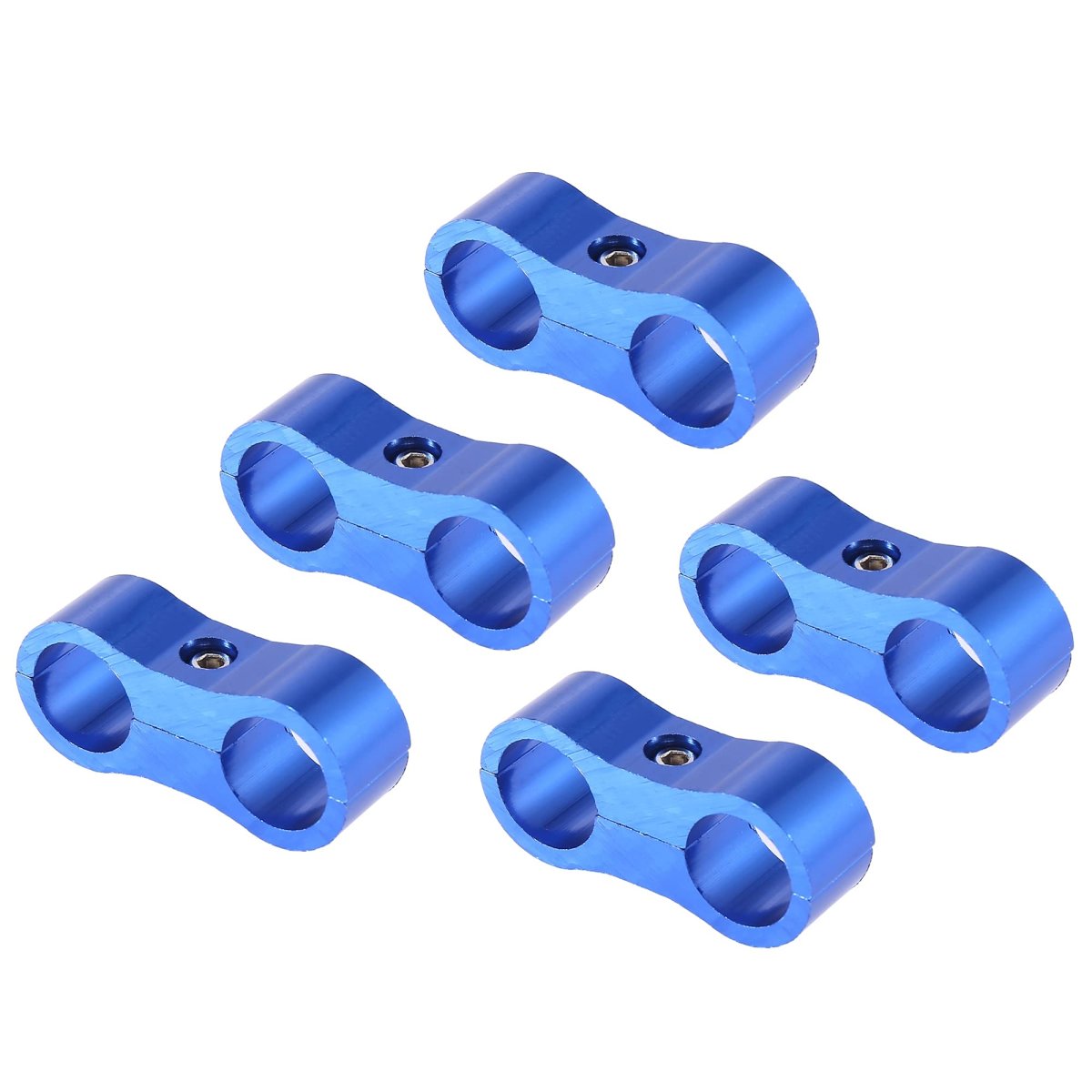 5 Pcs An6 Hose Separator Clamp Fuel Line Connector For Oil Blue