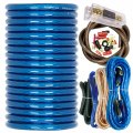 X-brand Sx-bcc4ab Complete 3000 Watts Gauge Amplifier Installation Wiring Kit Blue Premium 3 Feet Ft 4 Ga Ground Cable Inline 
