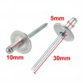 Uxcell 20 Pcs 5mm X 10mm 16mm Aluminum Open End Large Flange Blind Rivets