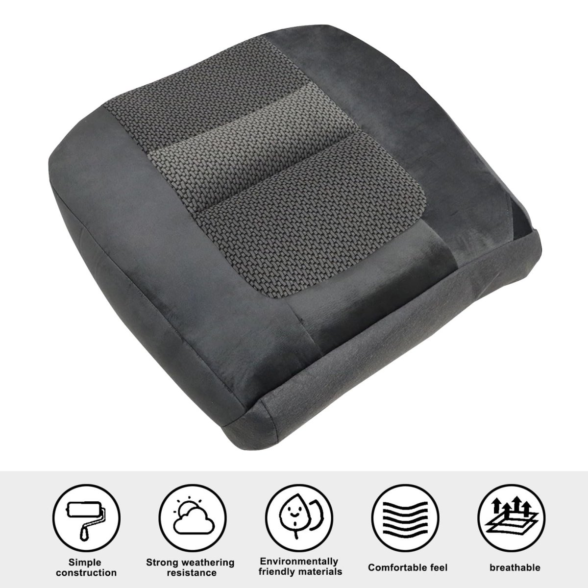 Driver Side Bottom Replacement Cloth Seat Cover Medium Graphite Gray For 2001 Ford F250 F350 F450 F550 Xlt Fits Powered And