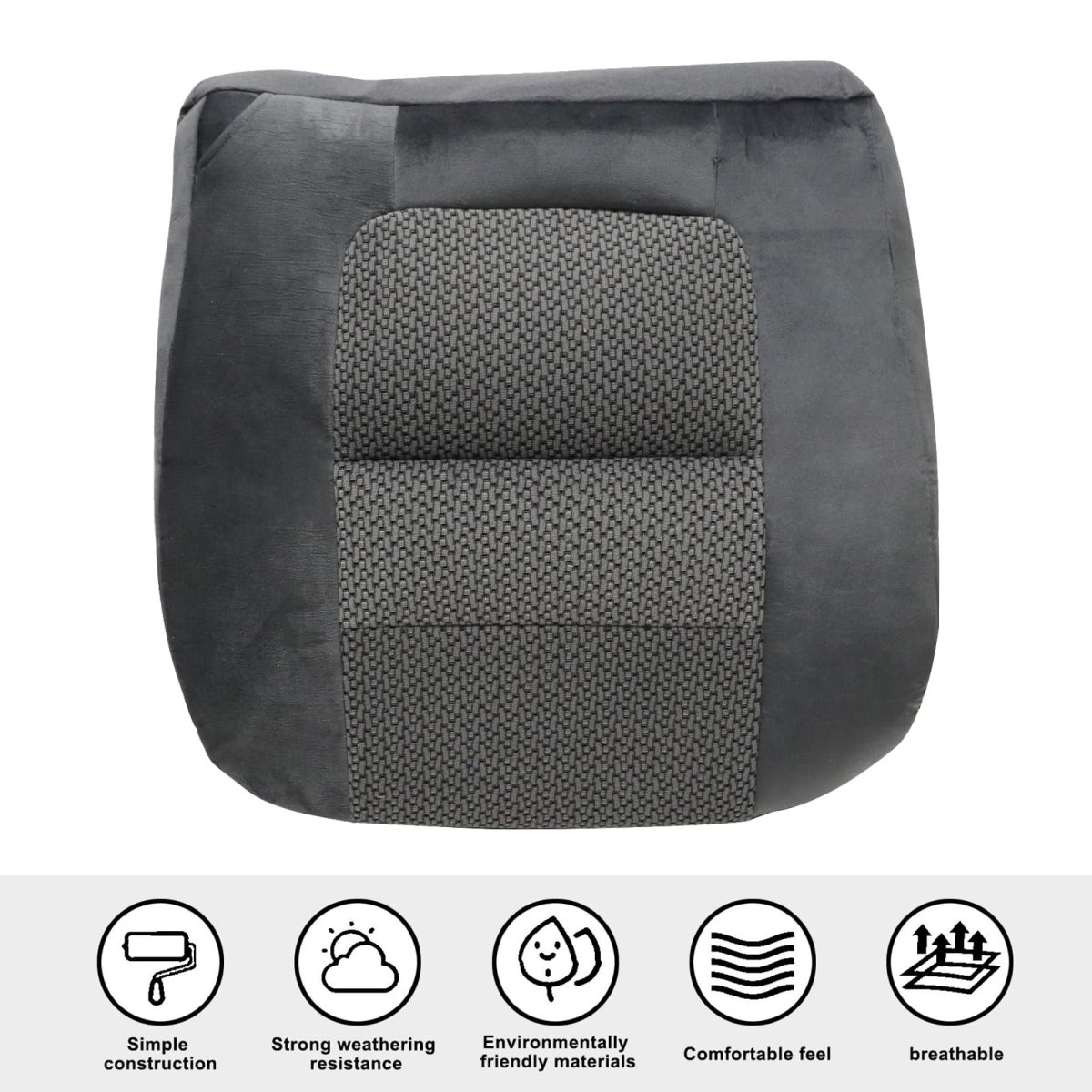 Driver Side Bottom Replacement Cloth Seat Cover Medium Graphite Gray For 2001 Ford F250 F350 F450 F550 Xlt Fits Powered And