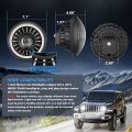 Mictuning J1 Anti-glare 1000 Brighter 7 Inch Round Headlights With Start-up Gradient Welcome Halo Dot Approved Headlight