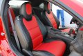Iggee 2010-2015 Chevy Camaro Black Red Artificial Leather Custom Fit Front Seat Cover