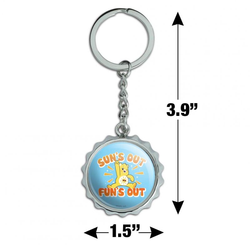 Care Bears Unlock The Magic Sun Out Fun S Keychain Chrome Plated Metal Pop Cap Bottle Opener