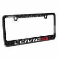 Ipick Image For Honda Civic Si Real Black Forged Composite Carbon Fiber License Plate Frame