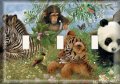 Snazzyswitch Panda And Friends Decorative Light Switch Cover Triple Toggle Wall Plate 